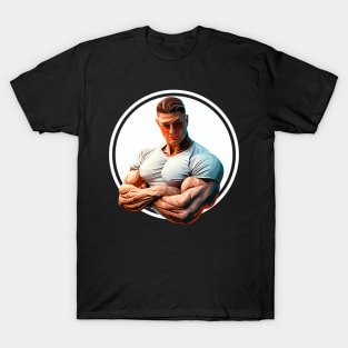 Muscular dad wearing sunglasses T-Shirt